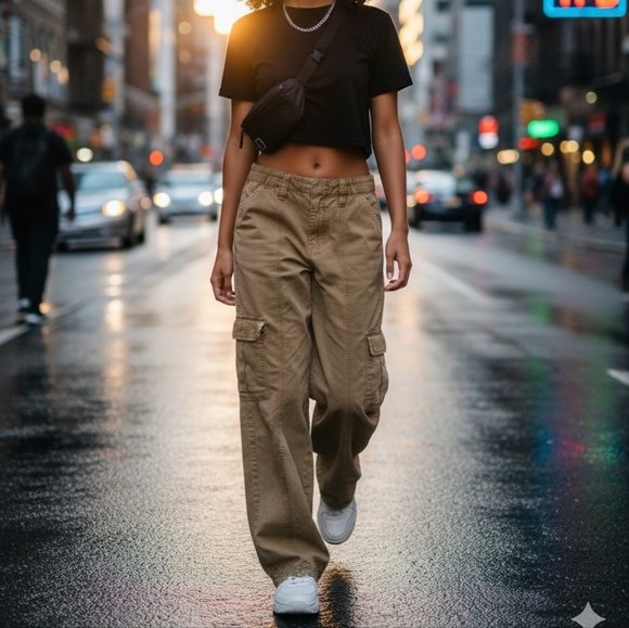 BDG Pants - BDG Urban Outfitters Camel Cargo Pants Small Y2K Baggy Gorpcore Tan